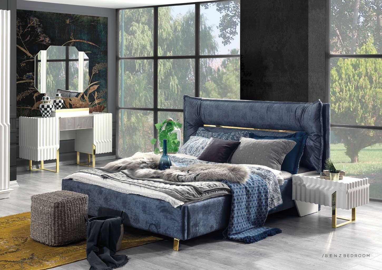 Laviva-Mobilya-Benz-yatak-odası-takımı-lacivert--yatak-konsol-komodin